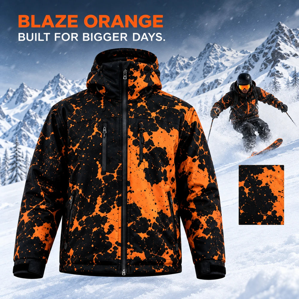 Blaze Orange reactive snow jacket