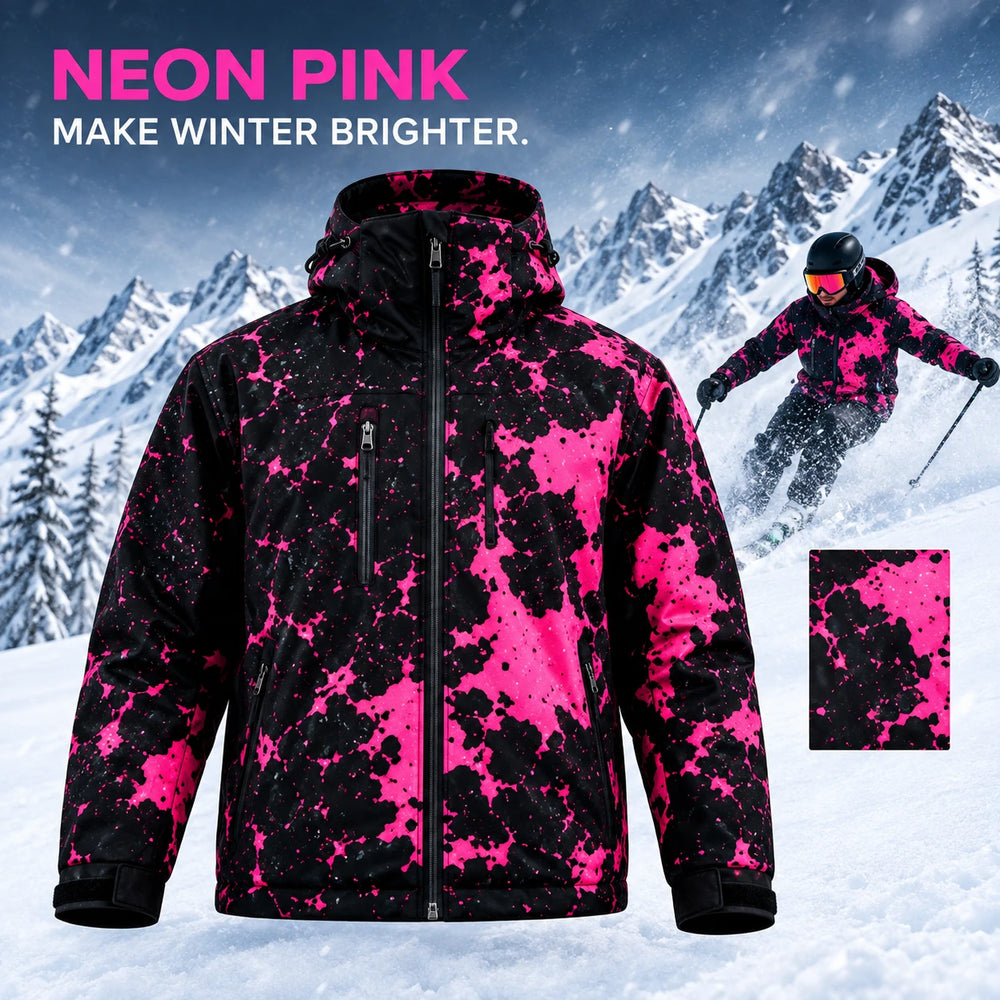 Neon Pink reactive snow jacket
