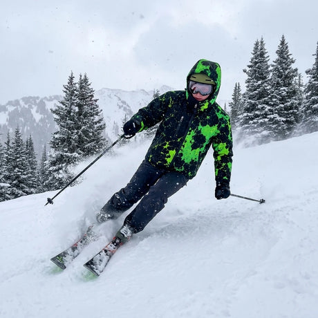 Rider wearing the Snow Ward jacket