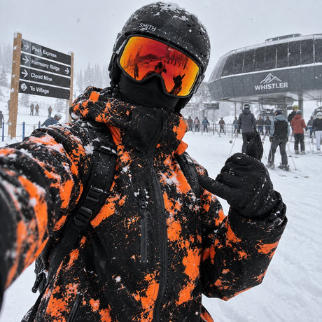 Rider wearing the Snow Ward jacket